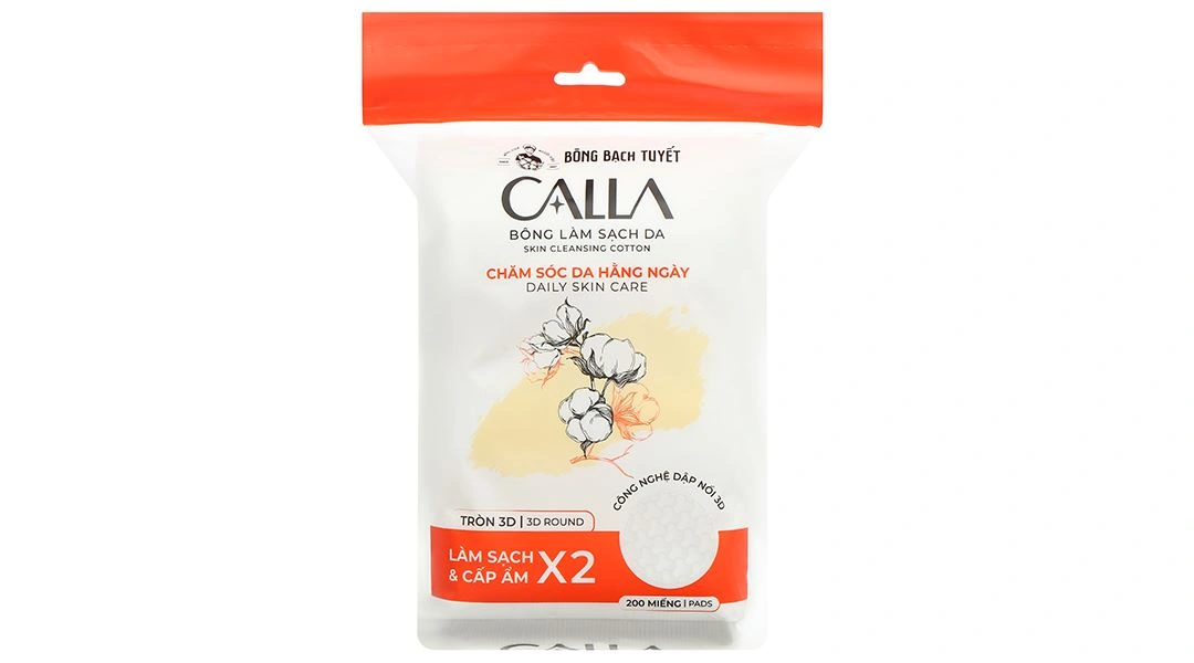 Bông tẩy trang Calla mềm mịn dạng tròn 3D gói 120 miếng - 6