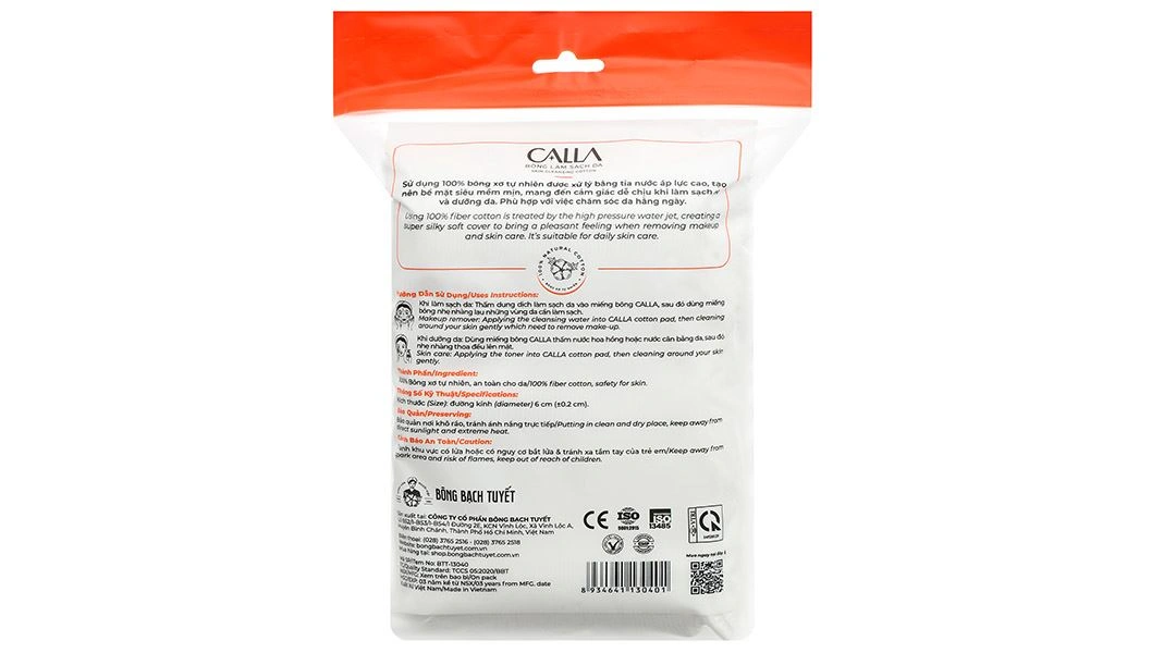 Bông tẩy trang Calla mềm mịn dạng tròn 3D gói 120 miếng - 7