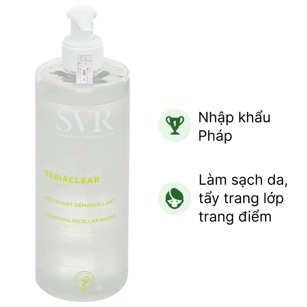 Nước tẩy trang SVR Sebiaclear Eau Micellaire làm sạch da