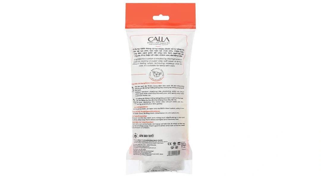 Bông tẩy trang Calla mềm mịn dạng tròn 3D gói 120 miếng - 1