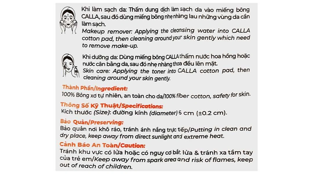 Bông tẩy trang Calla mềm mịn dạng tròn 3D gói 120 miếng - 2