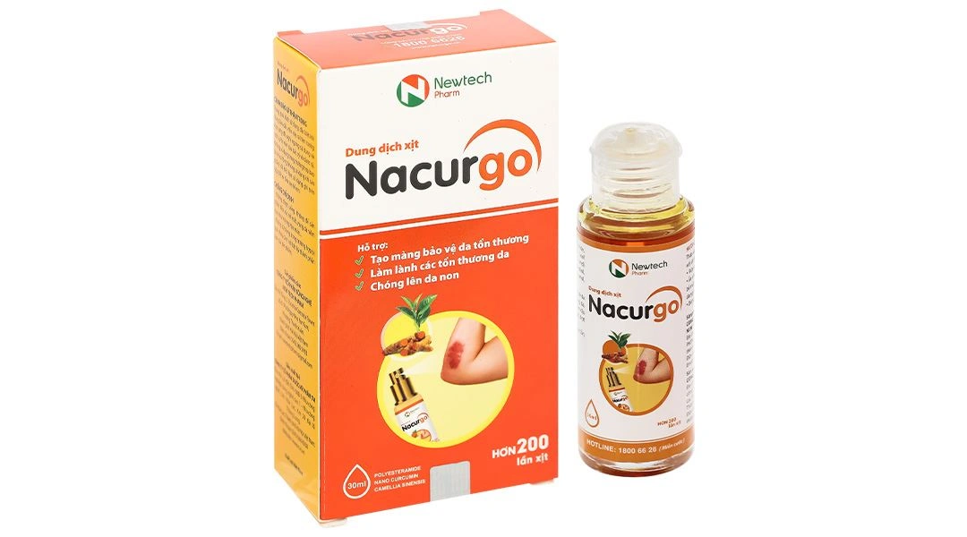 Xịt vết thương Nacurgo bảo vệ, tái tạo da, ngừa vi khuẩn (1 chai x 30ml) - 1