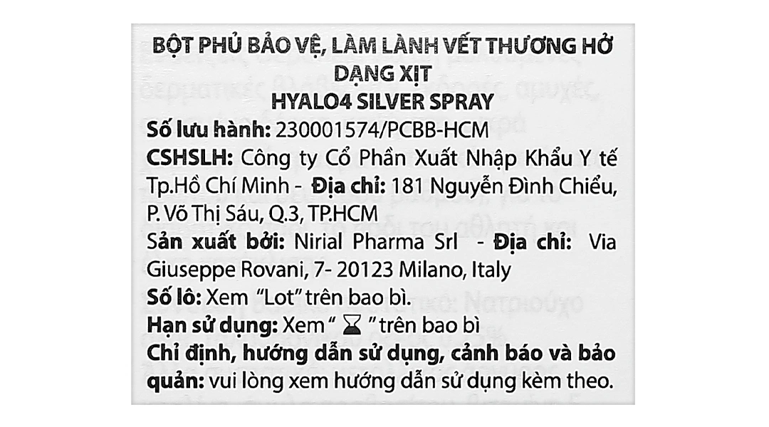 Xịt vết thương Hyalo4 Silver Spray hỗ trợ phủ làm lành vết thương (1 chai x 50ml) - 5