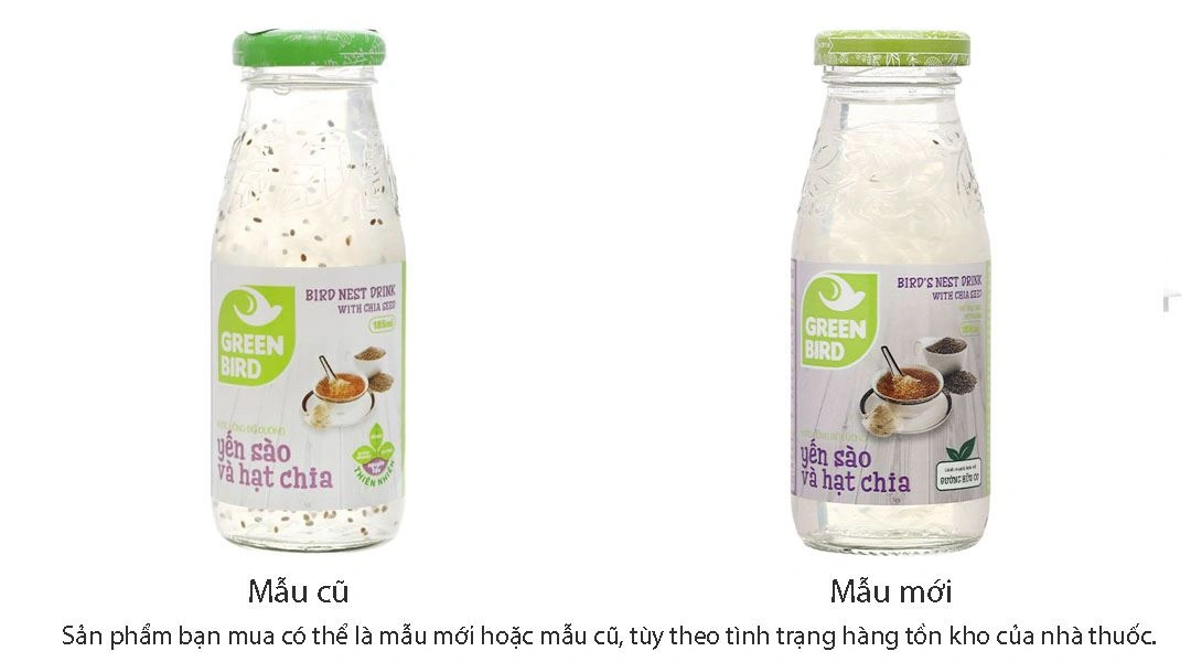 Nước yến sào hạt chia Green Bird chai 185ml - 