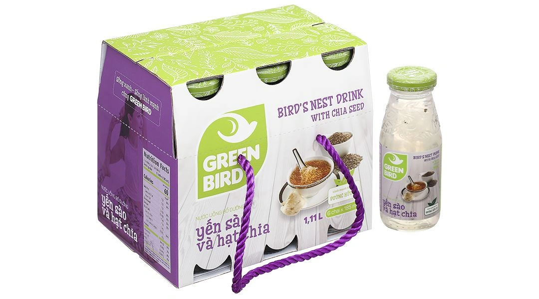 Nước yến sào hạt chia Green Bird chai 185ml - 14