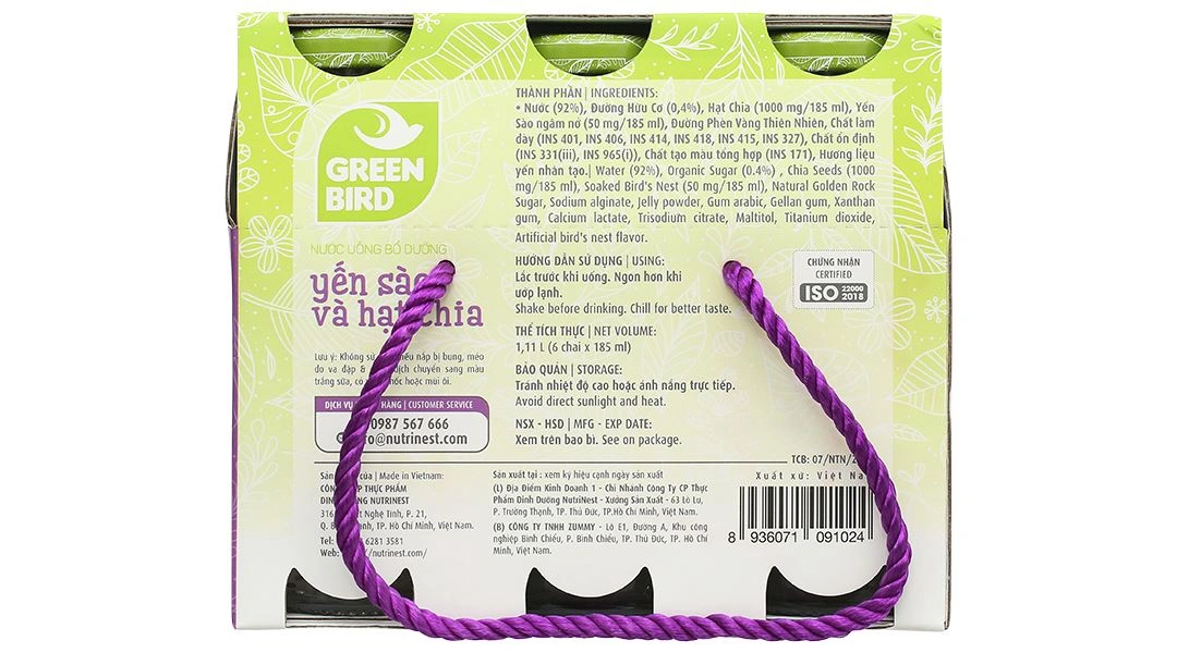Nước yến sào hạt chia Green Bird chai 185ml - 15