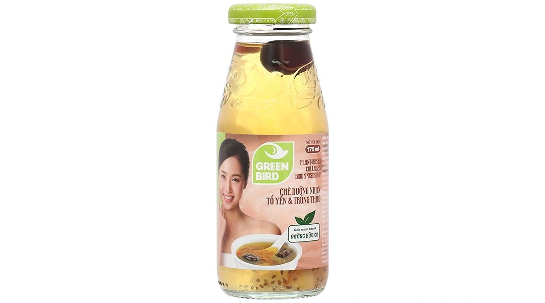 Chè Dưỡng Nhan Tổ Yến Và Trùng Thảo Green Bird Nutrinest lốc 6 chai x 175ml - 13