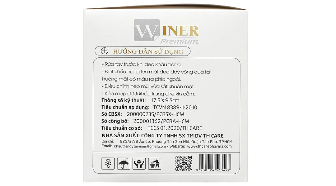 Khẩu trang y tế Winer 4 lớp màu xám hộp 50 cái - 6