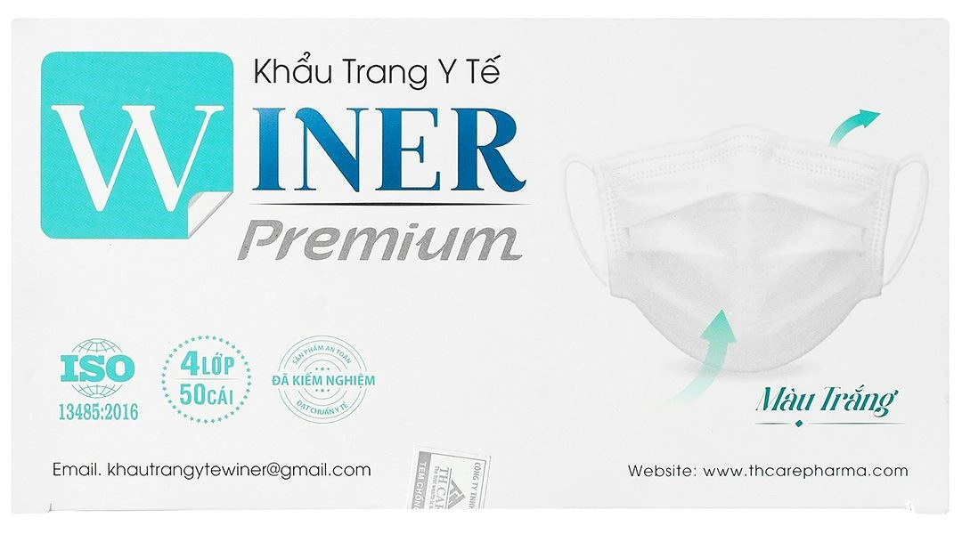 Khẩu trang y tế Winer 4 lớp màu trắng hộp 50 cái - 4
