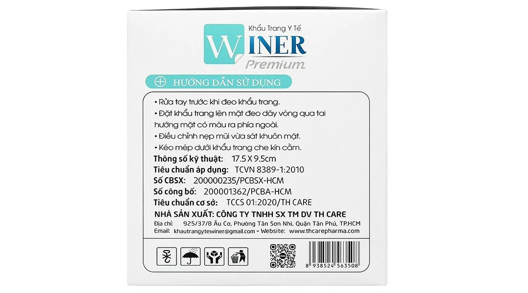 Khẩu trang y tế Winer 4 lớp màu trắng hộp 50 cái - 6