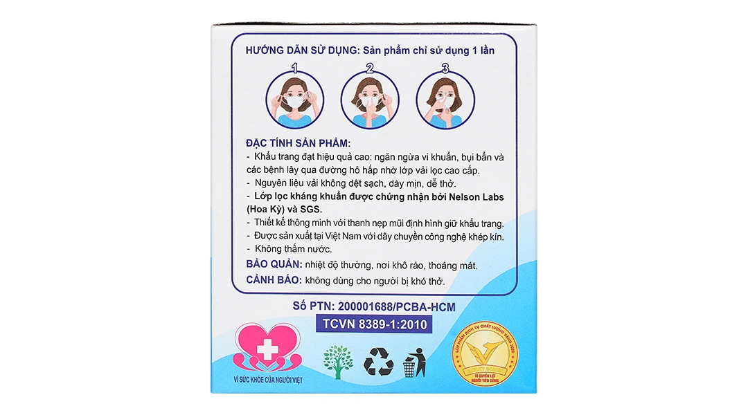 Khẩu trang y tế An Phúc 4 lớp màu trắng hộp 50 cái - 4