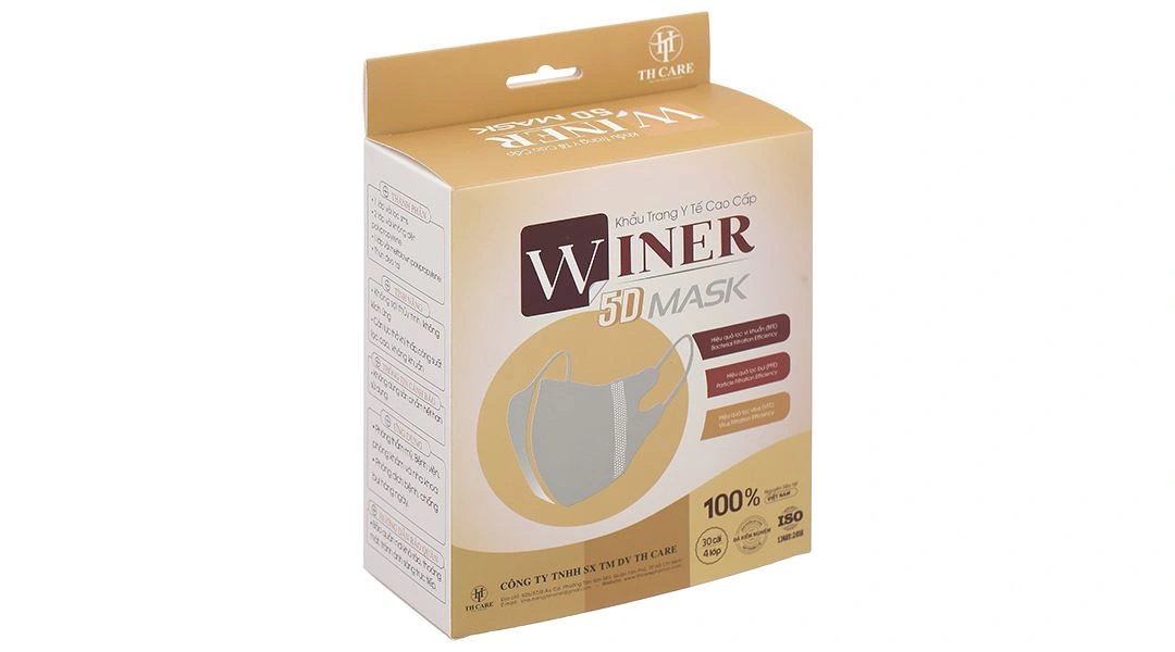 Khẩu trang y tế Winer 5D Mask 4 lớp màu đen hộp 30 cái - 9