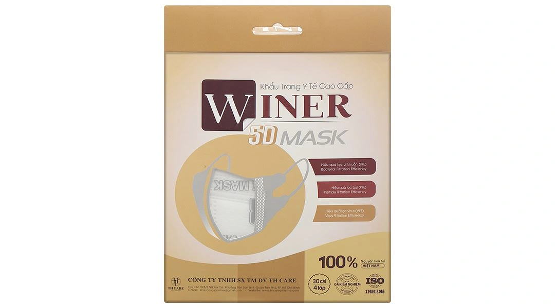 Khẩu trang y tế Winer 5D Mask 4 lớp màu đen hộp 30 cái - 11