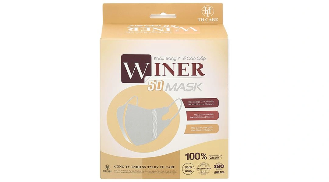 Khẩu trang y tế Winer 5D Mask 4 lớp màu đen hộp 30 cái - 1