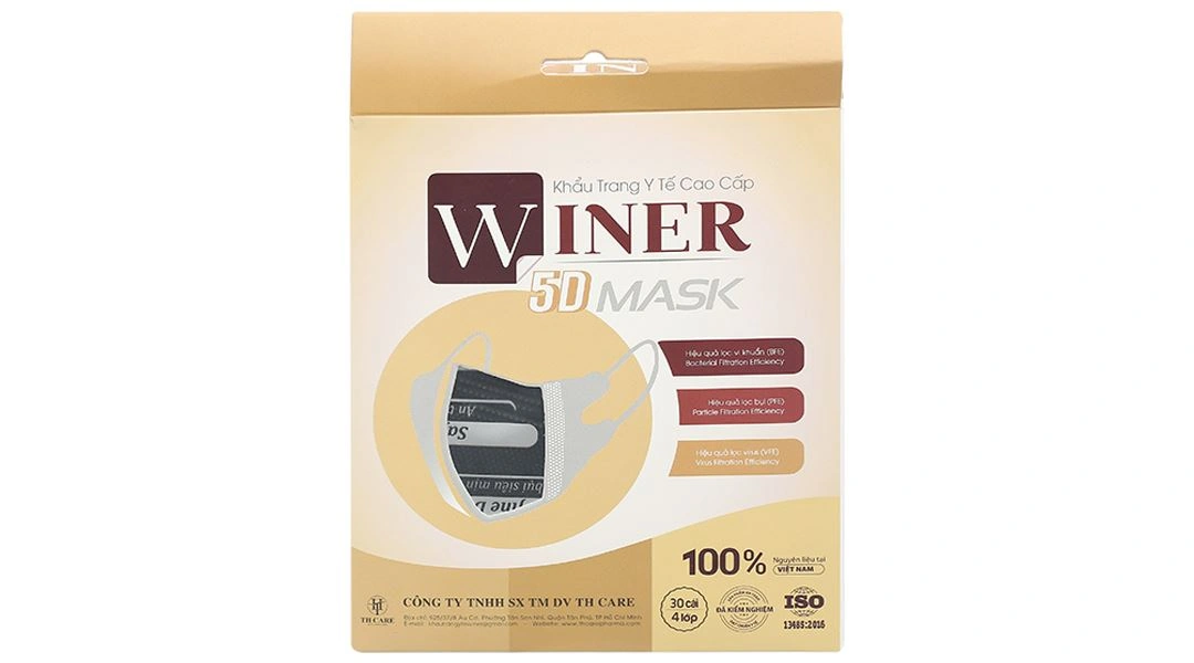 Khẩu trang y tế Winer 5D Mask 4 lớp màu đen hộp 30 cái - 2
