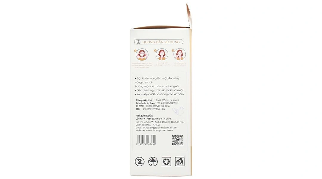 Khẩu trang y tế Winer 5D Mask 4 lớp màu đen hộp 30 cái - 4