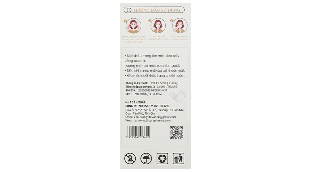 Khẩu trang y tế Winer 5D Mask 4 lớp màu đen hộp 30 cái - 5