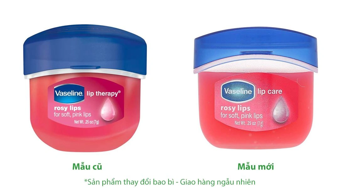 Sáp dưỡng môi Vaseline Rosy Lips dưỡng ẩm, giúp môi mềm mại, sắc hồng tự nhiên hũ 7g - 