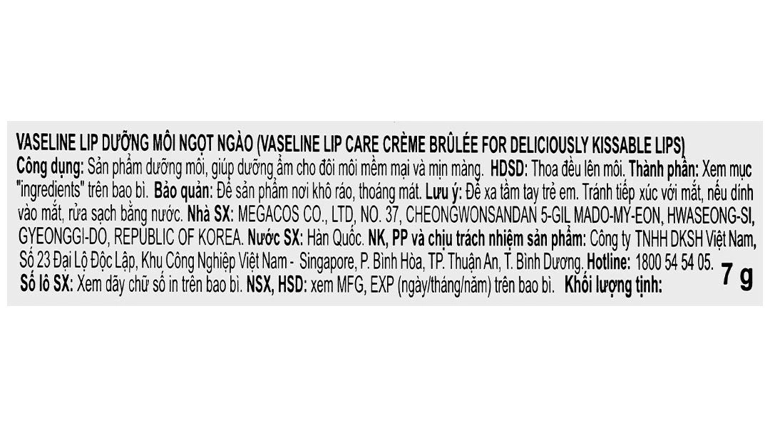 Sáp dưỡng môi Vaseline Creme Brulee dưỡng ẩm cho đôi môi mềm mại, mịn màng hũ 7g - 5