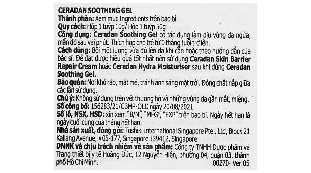 Gel Ceradan Soothing làm dịu vùng da ngứa, mẩn đỏ tuýp 10g - 7