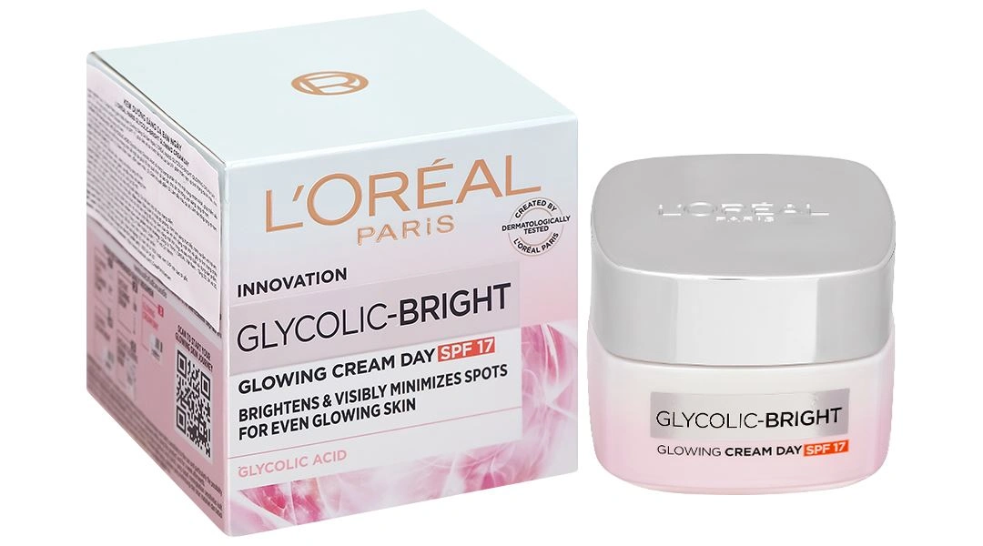 Kem L'Oréal Glycolic-Bright Glowing Cream Day làm sáng da, mờ thâm hũ 50ml - 