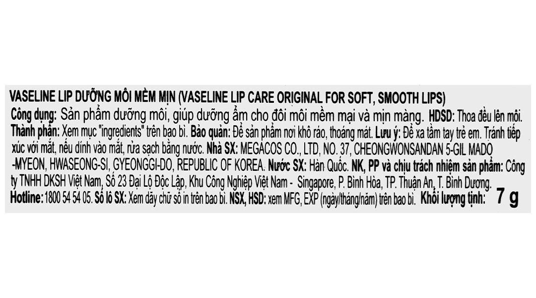 Sáp dưỡng môi Vaseline Original dưỡng ẩm, giúp môi mềm mại, mịn màng hũ 7g - 5