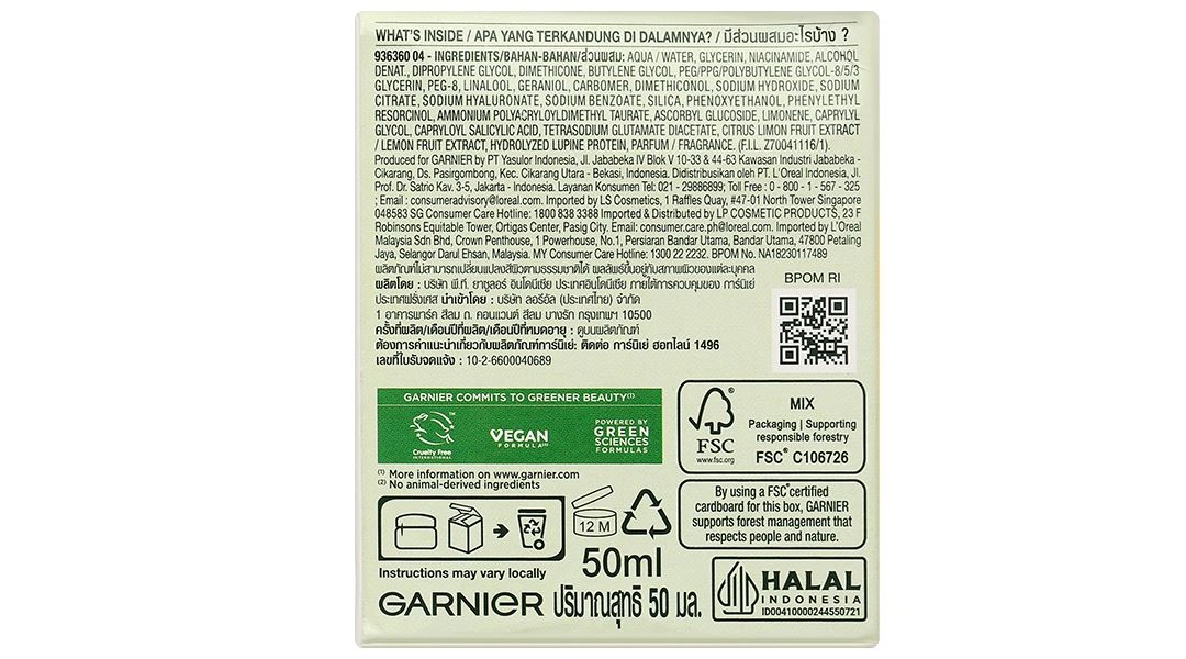 Gel Garnier Bright Complete Vitamin C giúp dưỡng ẩm, làm sáng da hũ 50ml - 7