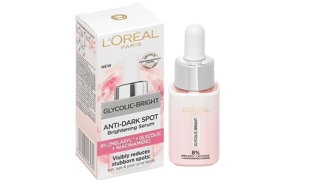 Serum L'Oréal Paris Glycolic-Bright Anti-Dark Spot Brightening sáng da, mờ thâm chai 15ml - 