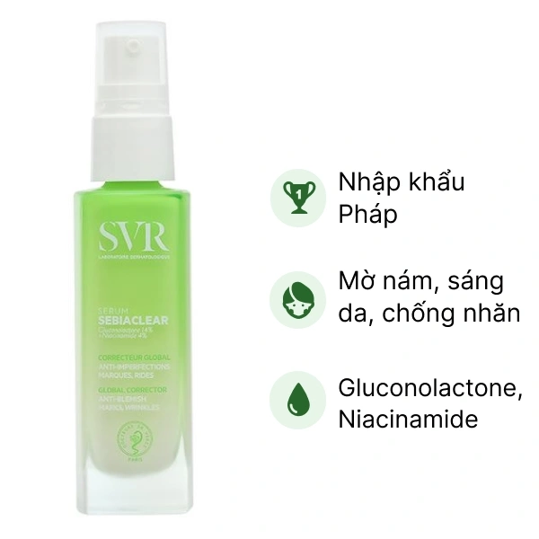 Serum SVR Sebiaclear mờ vết nám, sáng da, chống nhăn