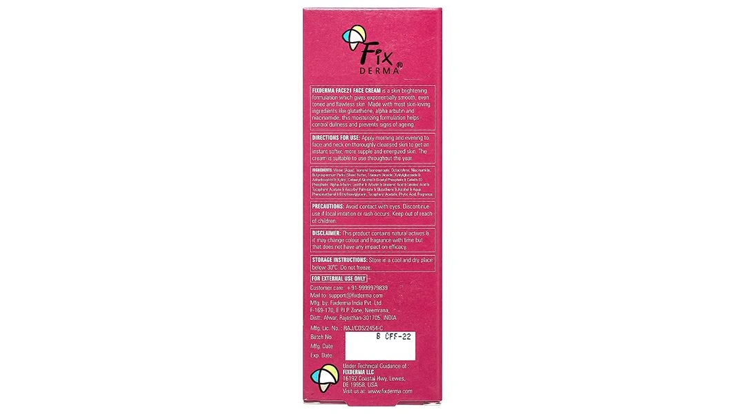 Kem dưỡng ẩm Fixderma Face21 Face Cream giúp da trắng sáng, mịn màng tuýp 50g - 2