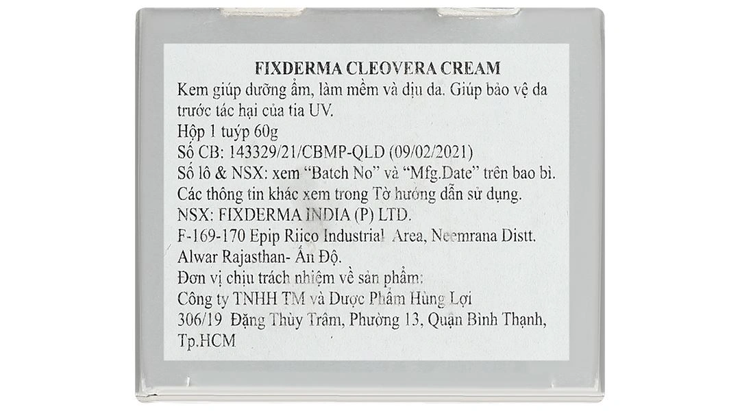 Kem Fixderma Cleovera giúp dưỡng ẩm, làm mềm và dịu da tuýp 60g - 6