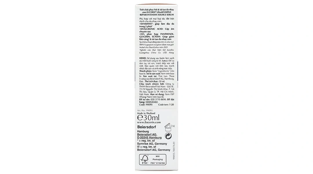 Serum Eucerin Ultrasensitive Repair Intensive Source phục hồi và tái tạo da nhạy cảm chai 30ml - 3