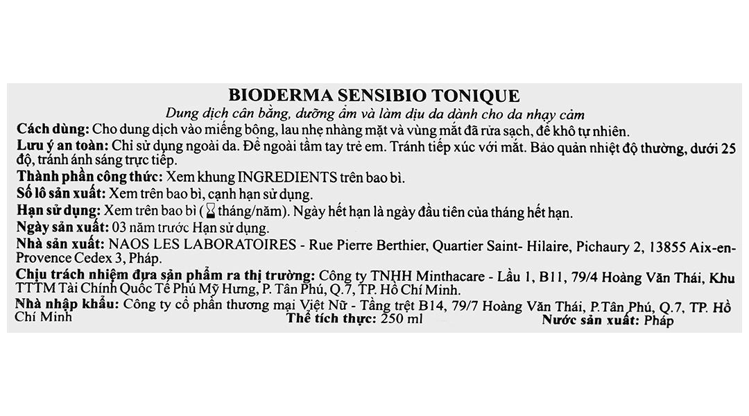 Nước cân bằng Bioderma Sensibio Tonique dưỡng ẩm và làm dịu da chai 250ml - 15