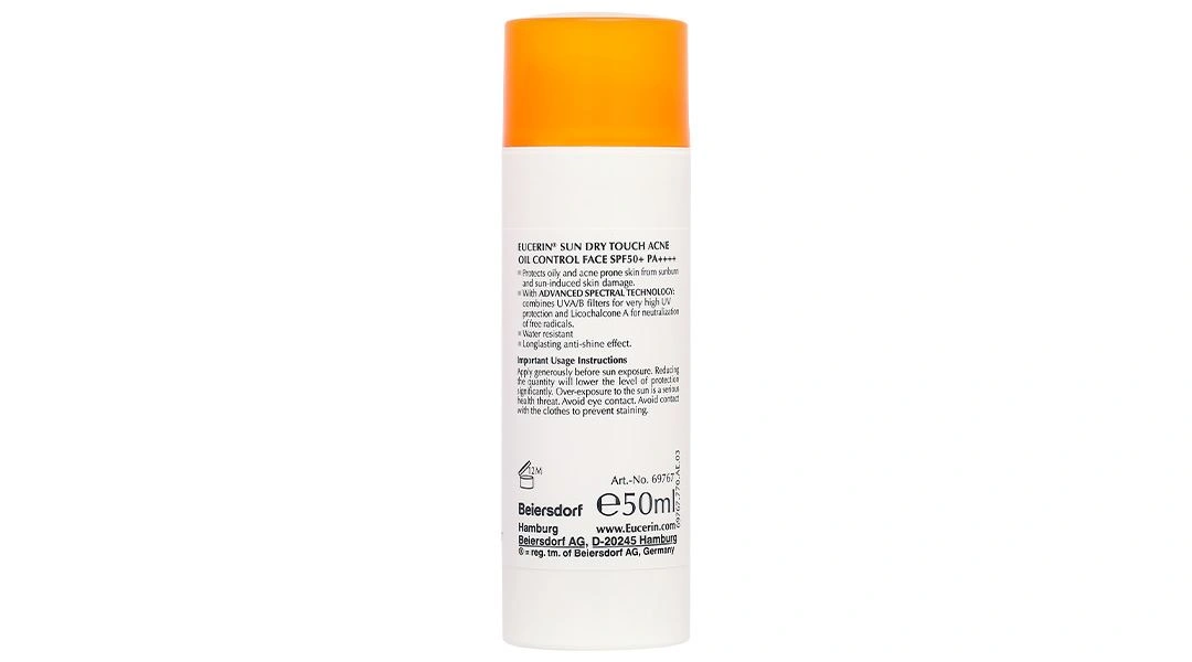 Kem chống nắng Eucerin Sun Dry Touch Acne Oil Control Face SPF 50+/PA++++ cho da nhờn mụn chai 50ml - 29