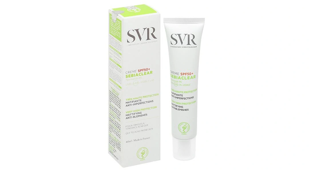 Kem chống nắng SVR Sebiaclear Creme SPF50+ làm sạch dầu trên da, giảm mụn tuýp 40ml - 