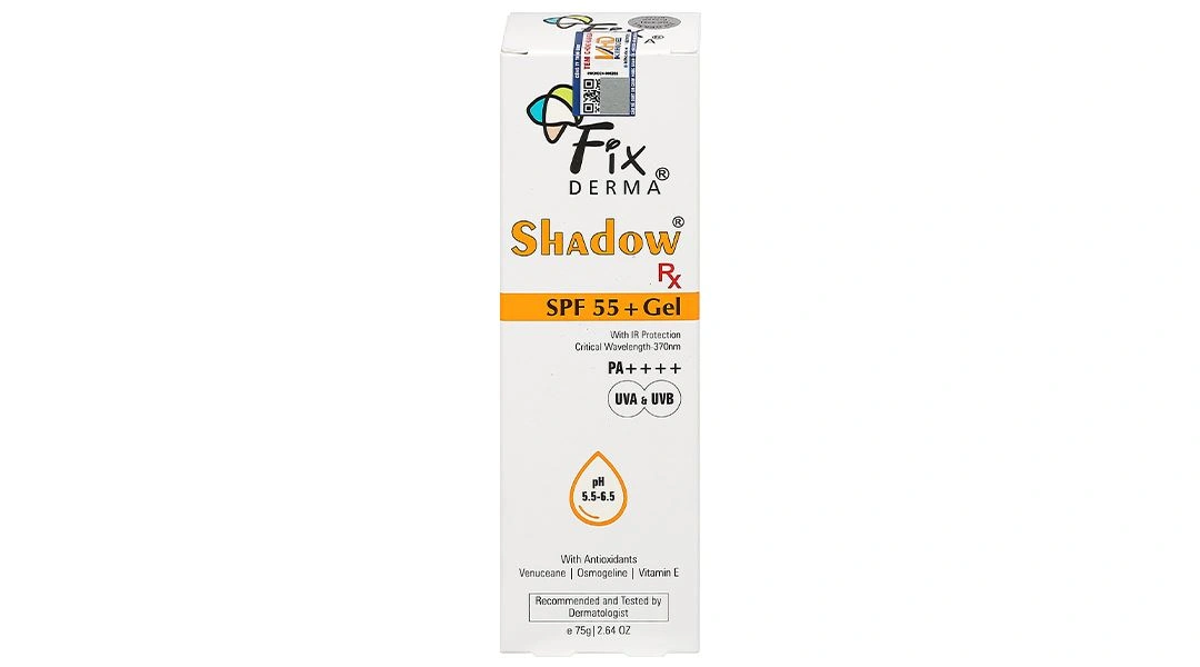 Gel chống nắng Fixderma Shadow SPF 55+/PA++++ hỗ trợ làm giảm các dấu hiệu lão hóa da tuýp 75g - 1