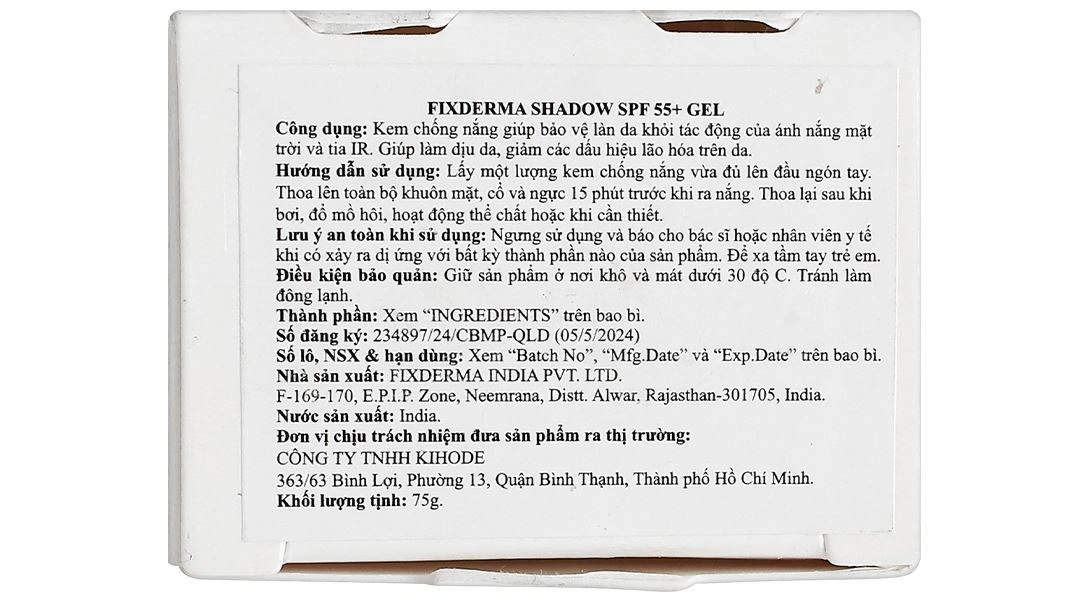 Gel chống nắng Fixderma Shadow SPF 55+/PA++++ hỗ trợ làm giảm các dấu hiệu lão hóa da tuýp 75g - 7