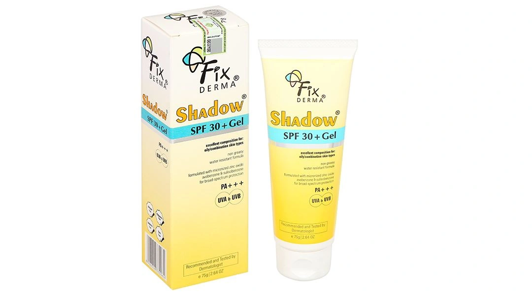 Gel chống nắng Fixderma Shadow SPF 30+/PA+++ giúp dưỡng ẩm và bảo vệ da tuýp 75g - 