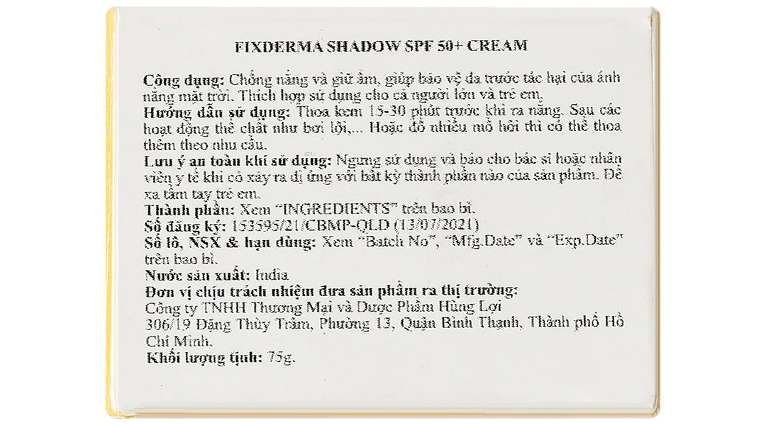 Kem chống nắng Fixderma Shadow SPF 50+/PA+++ giúp dưỡng ẩm và bảo vệ da tuýp 75g - 6