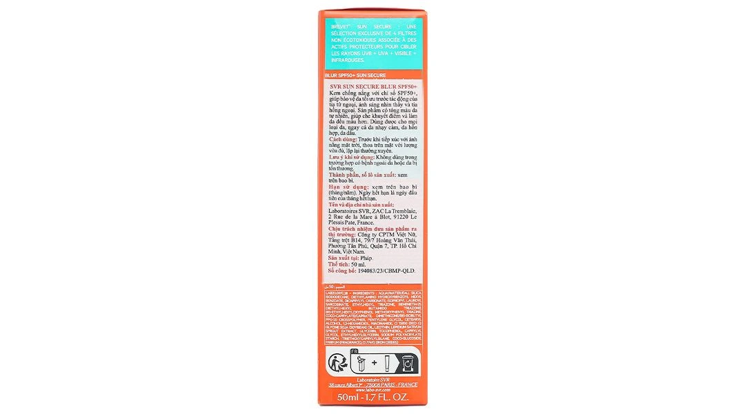 Kem chống nắng SVR Sun Secure Blur SPF50+ giúp che khuyết điểm và làm da đều màu tuýp 50ml - 3