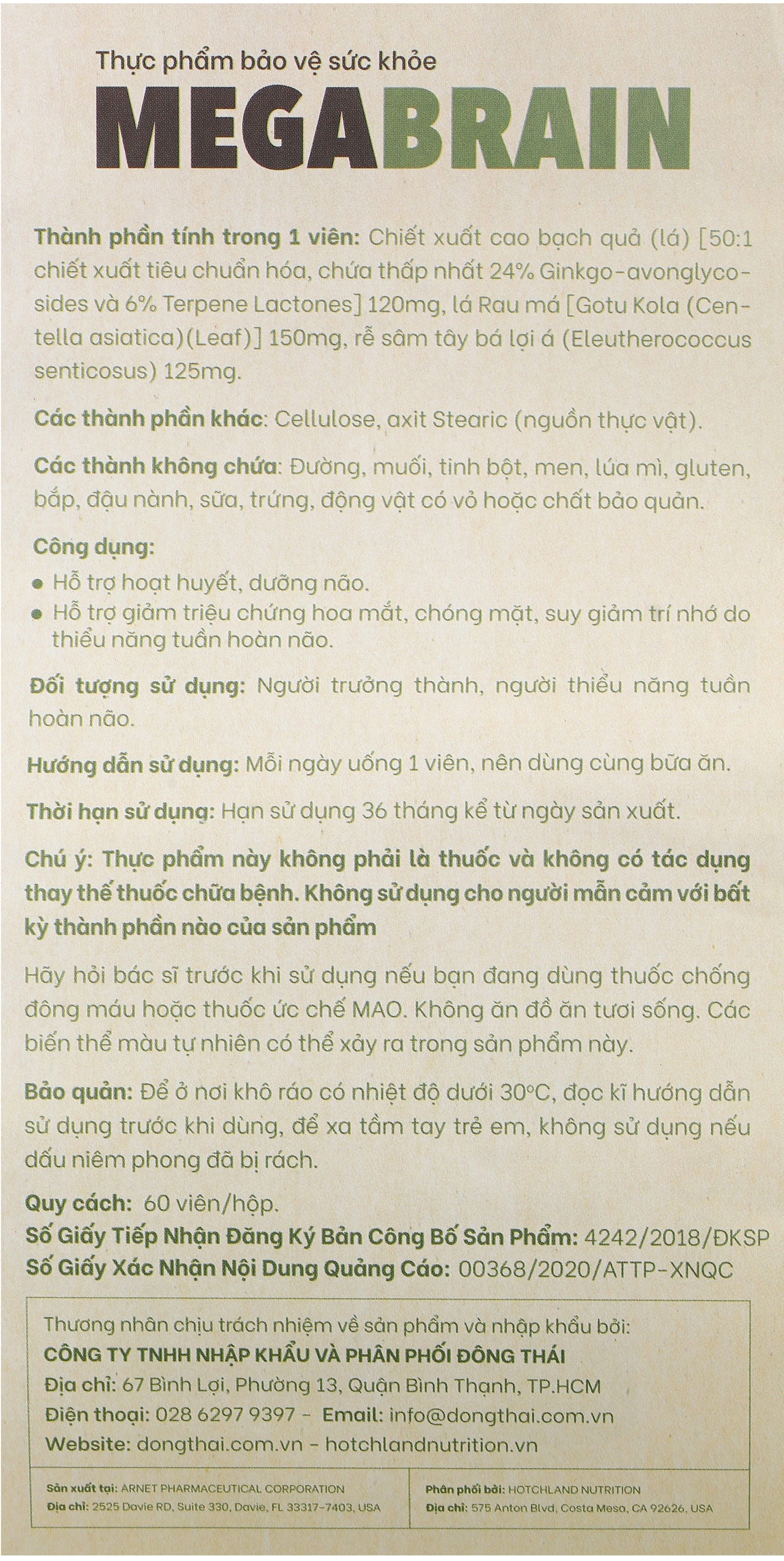 Thực phẩm bảo vệ sức khỏe Mega Brain - 10
