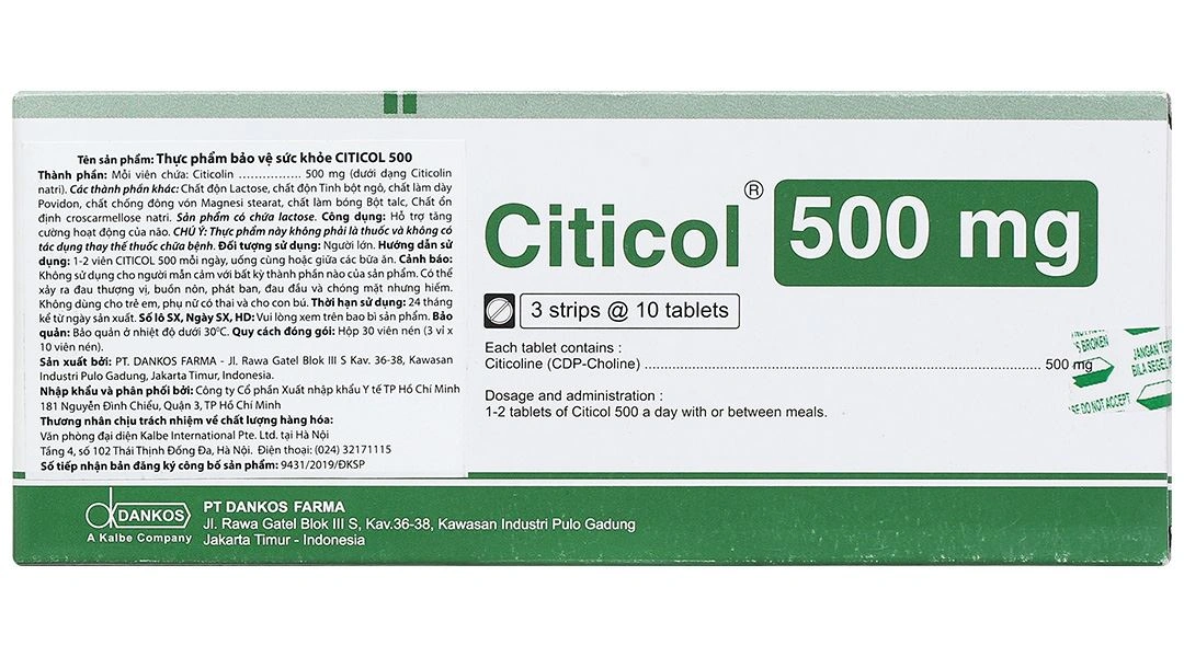 Thực phẩm bảo vệ sức khỏe Citicol 500 hộp 30 viên - 2