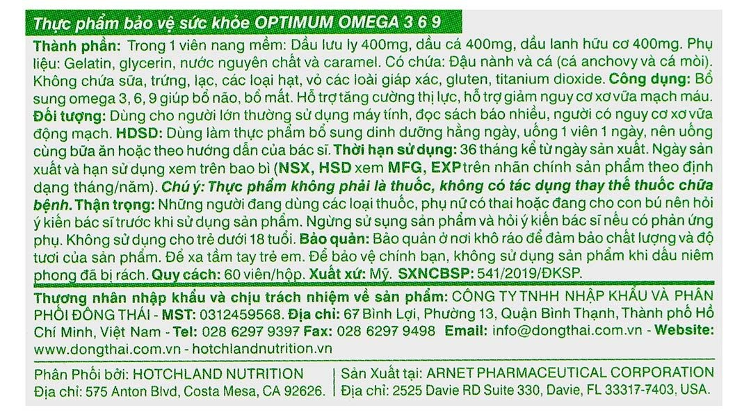 Optimum Omega 3,6,9 hỗ trợ bổ não, bổ mắt lọ 60 viên - 4