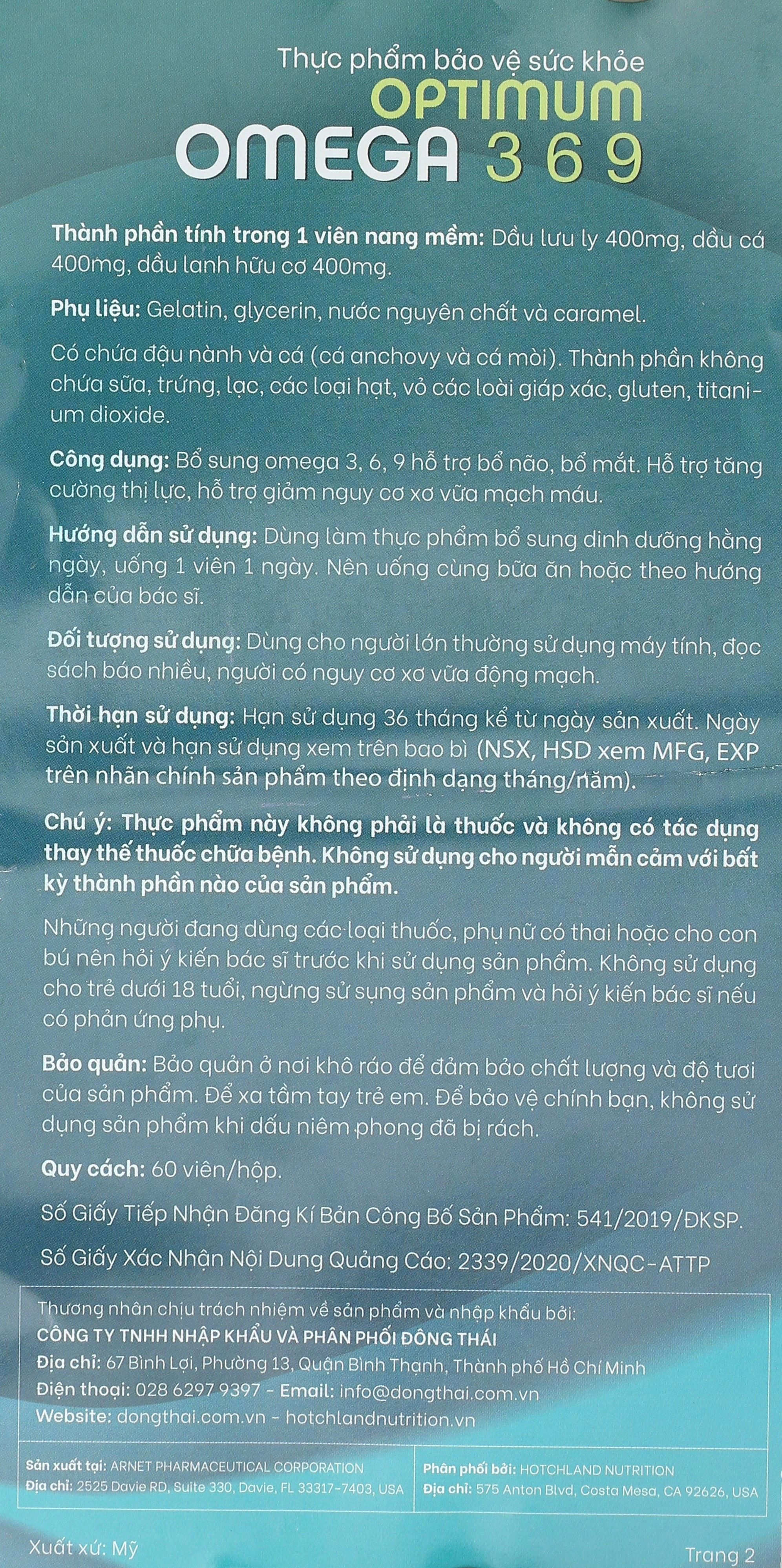 Optimum Omega 3,6,9 hỗ trợ bổ não, bổ mắt lọ 60 viên - 10