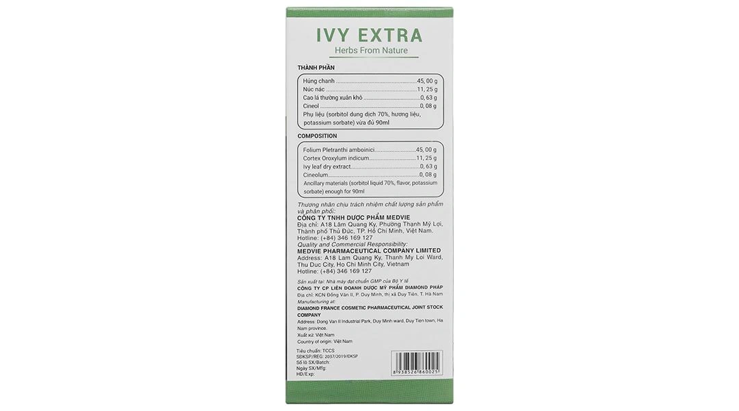 Ivy Extra hỗ trợ giảm ho, long đờm chai 90ml - 19