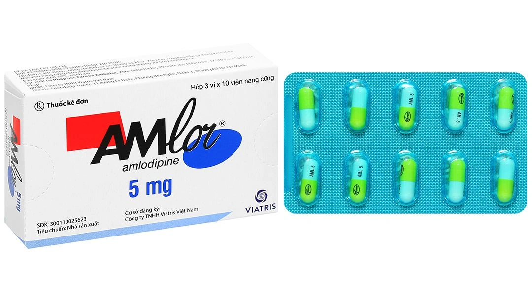 Amlor 5mg trị tăng huyết áp, bệnh mạch vành, đau thắt ngực (3 vỉ x 10 viên) - 1