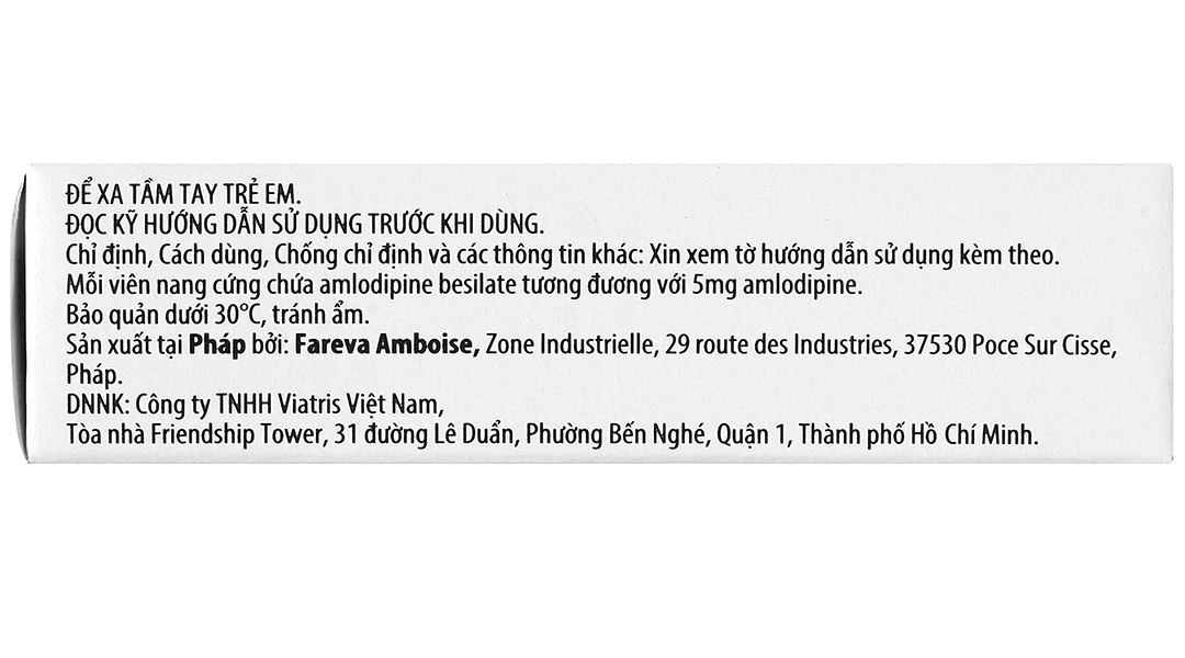 Amlor 5mg trị tăng huyết áp, bệnh mạch vành, đau thắt ngực (3 vỉ x 10 viên) - 3