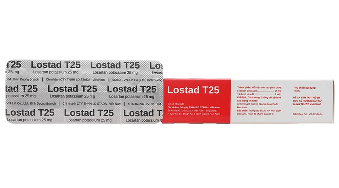 Lostad T25 trị tăng huyết áp, suy tim, nhồi máu cơ tim (3 vỉ x 10 viên) - 4