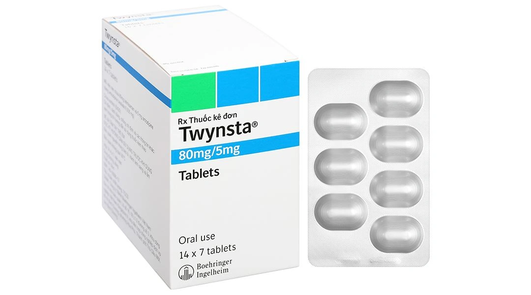 Twynsta 80mg/5mg điều trị tăng huyết áp vô căn (14 vỉ x 7 viên) - 