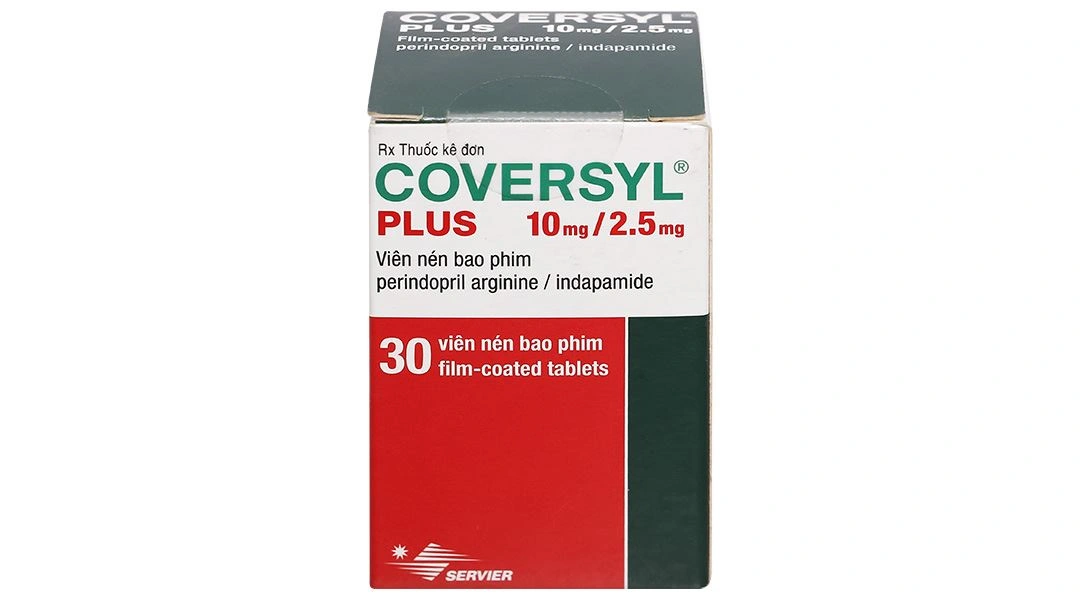 Coversyl Plus 10mg/2.5mg điều trị tăng huyết áp lọ 30 viên - 1